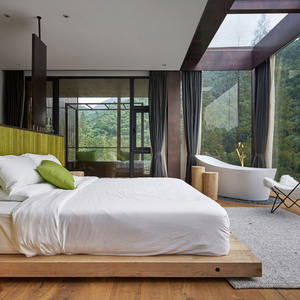 Chevet d'hôtel design moderne avec ports de charge sans fil, tiroir de rangement, finition bois élégante, commodité au chevet du lit - Product Image 5