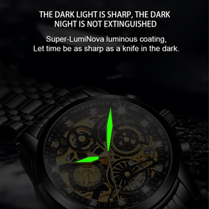 Vikari男性用クォーツ時計ホローアウトビッグダイアルファッションゴールデン腕時計防水発光時計Relogio Masculino - Product Image 4