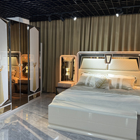 Ensemble Complet Chambre à Coucher Moderne en Bois, Lit Grand Format (King Size), Mobilier Luxueux pour Maison, Lits Queen et Ensemble Complet de Chambres à Coucher
