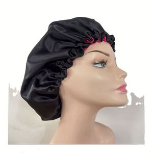 Double Layer Digital Printing Customized Logo Breathable Satin Bonnet Tie <b>Band</b> Bag Hat Women's Nightcap for Curly Hair <b>Wig</b> - Product Image 4