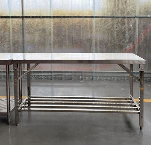 โต๊ะพับสแตนเลส 304 สำหรับงานหนัก ปรับความสูงได้ ออกแบบสำหรับครัวมืออาชีพ ไม่มีล้อ - Product Image 6