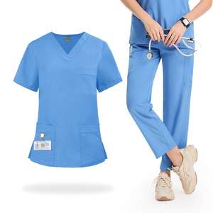 Traje de enfermera quirúrgica Scrub Uniform Conjuntos unisex Suelto transpirable para salones de belleza Nuevo estilo Hospitales Colores OEM Impreso - Product Image 3