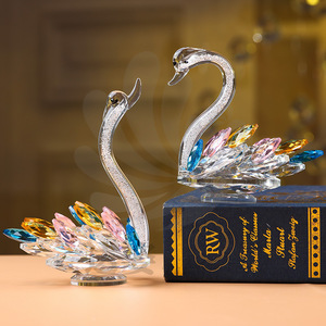 Crystal Glass Swan Decor Artificial Crystal Valentine's Day Gift For Home Bedroom Decoration - Product Image 4