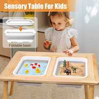Ensemble de meubles de crèche Montessori, table sensorielle pour tout-petits avec bacs, table en bois pour enfants de maternelle
