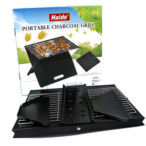 Barbecue pliant en acier inoxydable pour extérieur, 40 cm, portable, avec poignée, pour pique-nique et utilisation en extérieur - Product Image 2
