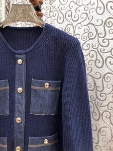 <span class=keywords><strong>Cardigan</strong></span> di alta qualità nuovi abiti 2025 autunno inverno da donna in Denim lavorato a maglia Patchwork manica lunga <span class=keywords><strong>cardigan</strong></span> <span class=keywords><strong>blu</strong></span> <span class=keywords><strong>scuro</strong></span> - Product Image 4