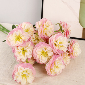 Ramo de Rosas Artificiales de 3 Cabezas, Flor de Seda de Alta Simulación, Decoración para Bodas y Hogar - Product Image 1