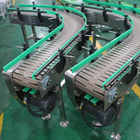 Transportador Flexible para Bebidas Embotelladas, Sistema de Transporte de Cadena Plana de Plástico, Transportador de Acero Inoxidable/Plástico
