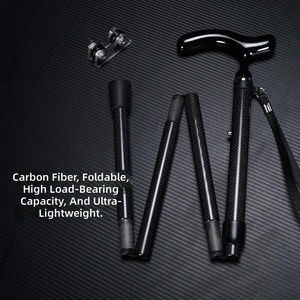Bastón de Caminar Telescópico Plegable y Ajustable, Ligero, con Mango Ergonómico, Base de Goma Antideslizante, Ideal para Viajes - Product Image 1