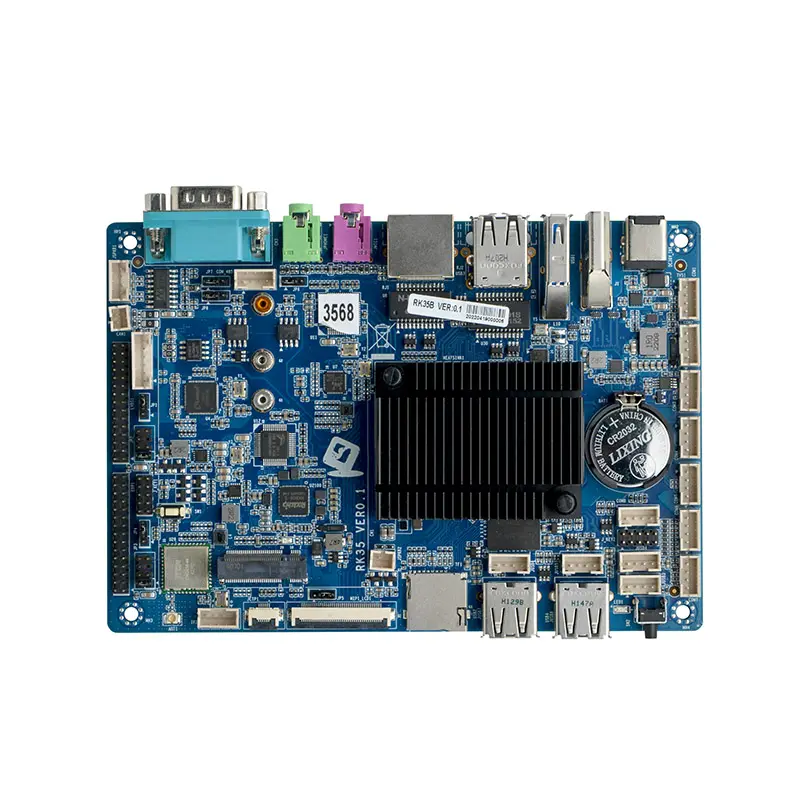 MIPI EDP RK3568 Mali-G52 쿼드 코어 Cortex-A55 DDR4 8 COM 9 USB 안드로이드 암 마더보드와 새로운 RK35B 컴퓨터 마더보드