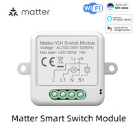 Module de relais Wi-Fi intelligent Matter 1 2 3 4 voies, mini interrupteur sans fil DIY avec commande vocale et programmation de minuterie