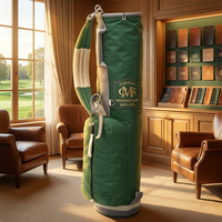 Sac de golf personnalisé en nylon léger vert de 8 pouces avec logo gaufré et imperméable standard pour accessoires de golf