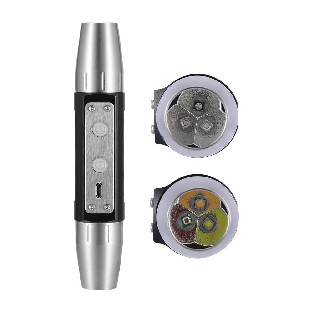 3 in 1 torcia UV ultravioletta 365nm luce gialla bianca gioielli