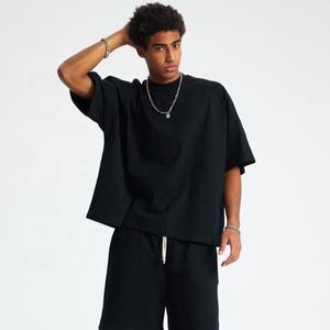 Logo personnalisé couleur unie Dtg Impression Boxy Fit Chemise courte T-shirt surdimensionné en pur coton pour hommes Streetwear Fabricant ample - Product Image 4