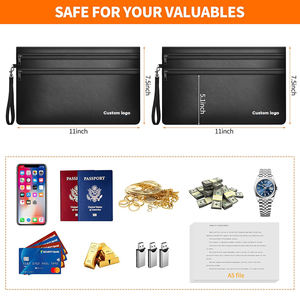 6400 ℉   Sacs à monnaie ignifuges avec double fermeture éclair, pochette ignifuge pour argent liquide avec compartiments pour passeports, bijoux et billets - Product Image 4