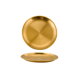 Stainless Steel Round Trays <b>Gold</b> Plated 304 Thickened For Fruit Cake Barbecue Serving - Product Image 4