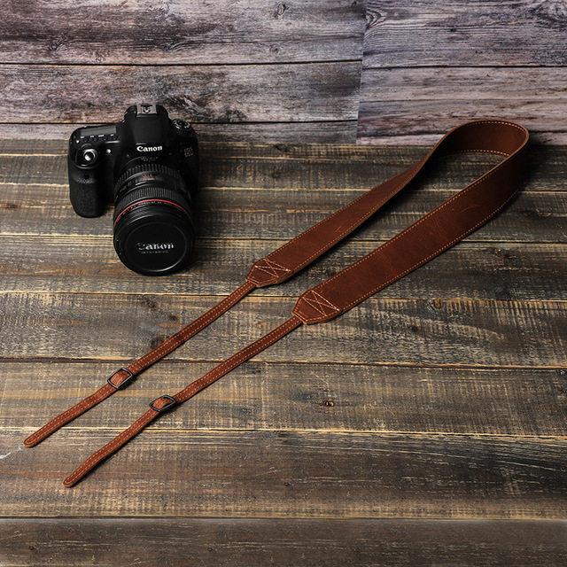 Genuine Leather Camera Strap Adjustable DSLR Shoulder Neck Strap Belt