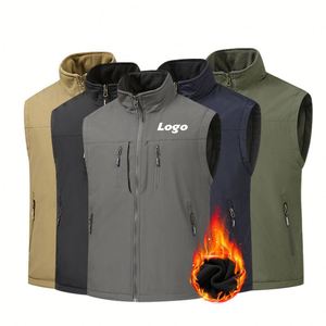 Winter Men's Waistcoats Windproof and Warm Outdoor Work Fishing Multi Pocket Hunting <b>Vest</b> Embroidery Customized Logo <b>Vest</b> - Product Image 4