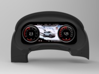 Tampilan Instrumen Dasbor Mobil, Android 9.0 Layar Meter untuk Mitsubishi Pajero 2006-2016 Pemutar Multimedia Navigasi GPS Mobil