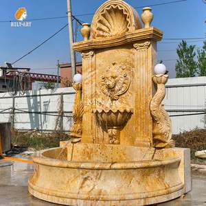 Fontaine murale en marbre antique sculptée à la main pour la décoration de jardin extérieur - Product Image 2