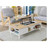 Table à thé et à café multifonctionnelle moderne en métal et acier au carbone avec mécanisme de levage pour cuisine et salle à manger