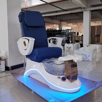 Salon de manucure de luxe meubles pied Spa manucure chaise moderne inclinable électrique pétrissage massage pédicure chaise avec lumières