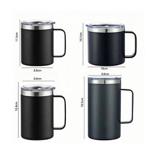 Tasse isotherme en acier inoxydable 304, 12 oz, 14 oz, tasse à café de bureau avec poignée, tasse à double paroi isolée sous vide - Product Image 1