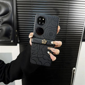 Haut de gamme pour Huawei <span class=keywords><strong>P50</strong></span> <span class=keywords><strong>Pocket</strong></span> pour Samsung Zfli3 Flip Cover Set Camellia Mobile Phone Case Flower Folding Design TPU PU - Product Image 4