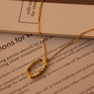 Chris April Venta al por mayor Plata de Ley 925 Collar ovalado personalizado chapado en oro <span class=keywords><strong>simple</strong></span> - Product Image 2