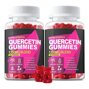 Hữu Cơ quercetin Gummies với vitamin C kẽm Bromelain Elderberry tự nhiên Vitamin D3 bổ sung hỗ trợ miễn dịch dị ứng cứu trợ