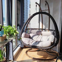 Fauteuil suspendu en métal style vent, balançoire double 2 places, chaise suspendue d'extérieur, panier suspendu nid d'oiseau d'intérieur Super