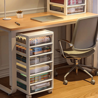 Meuble de rangement moderne à tiroirs avec roulettes, organiseur de bureau en plastique, boîte de rangement de bureau peu encombrante, rangement pour bureau à domicile