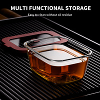 Ensemble de bols en verre borosilicate de grande capacité, boîte à lunch compartimentée, récipient de stockage alimentaire compatible micro-ondes pour étudiants