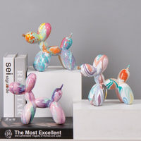 Vente chaude ballon chien décoration pièces résine artisanat nordique lumière luxe créatif maison haute décoration