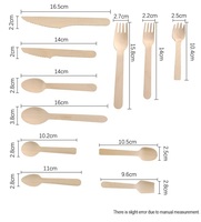 Meilleure vente 100% compostable biodégradable écologique Vintage bois cuillère fourchette couteau jetable en bois ensemble de couverts 16cm Camping