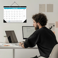 Calendrier de bureau 18 mois 2026, planificateur minimaliste noir sur pied, jours fériés américains 2027, organisateur mensuel de bureau