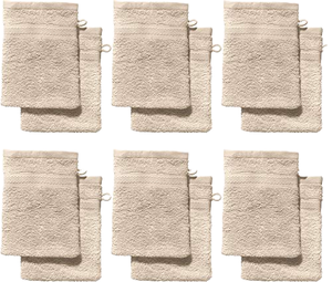 Lot de 12 débarbouillettes Chicago Beige 15x21 cm, absorbantes, durables, pour le voyage et le sport (autres couleurs disponibles) - Product Image 1
