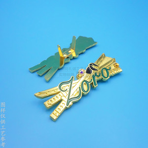 Zoro <b>Anime</b> <b>Keychain</b> Metal Badge 50mm With Rhinestones For Bags And Accessories - Product Image 3