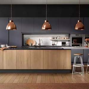 Armoires de cuisine modernes sur mesure, cadre en bois massif avec panneaux en contreplaqué, solutions de rangement sur mesure - Product Image 2