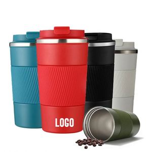 Taza de Café de Acero Inoxidable de 380 ml y 510 ml, de Doble Pared, para Viajes y Oficina, con Tapa, Promocional - Product Image 1