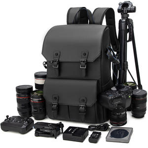 Large Capacity Leather Camera Bag <b>Backpack</b> Waterproof Anti-theft Design Luxury Style Outdoor <b>Photography</b> Case Drone Storage - Product Image 3