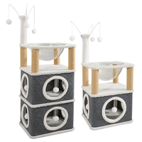 Meubles de jeu compacts pour chatons avec hamac capsule transparent et balles de jeu suspendues pour chat
