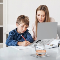 IKATAK nouveau support d'ordinateur portable pliable à hauteur réglable avec base rotative à 360, support d'ordinateur ergonomique pour bureau