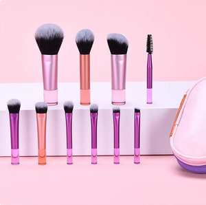 Set de 10 Brochas de Maquillaje Portátiles con Estuche de Viaje, Brochas de Pelo Sintético para Base, Rubor y Sombra de <span class=keywords><strong>Ojos</strong></span> - Product Image 3