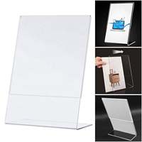 Support de présentoir de prospectus autoportant A4 en acrylique, porte-affiche de menu, support de signalisation incliné en acrylique 8,5 x 11 pouces
