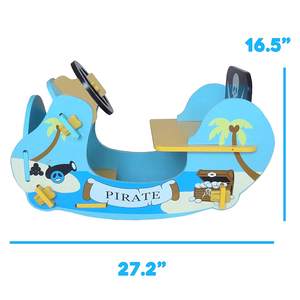 Chaise à <span class=keywords><strong>bascule</strong></span> en bois pour enfants, à thème de Pirate, assemblage facile, 1 pièce, chaise à <span class=keywords><strong>bascule</strong></span> pour bébés - Product Image 3