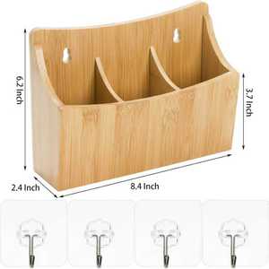 Organisateur de bureau en bois avec compartiments pour marqueurs et télécommandes, organiseur de tiroir de bureau - Product Image 3