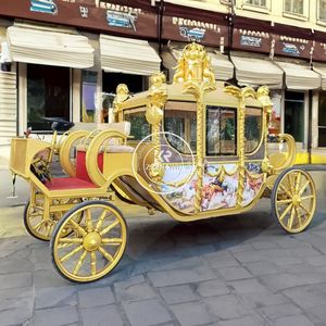 Chariot de mariage royal Victoria Sculpture Horse Wagon, calèche électrique personnalisée à 4 roues et climatisation - Product Image 4