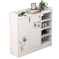 Meuble à chaussures de rangement simple de style nordique pour entrée, couloir et balcon, avec casier de rangement surélevé