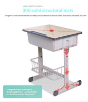 Ensemble de bureau et chaise d'école au design personnalisable, facile à assembler, mobilier scolaire, table et chaise pour étudiants